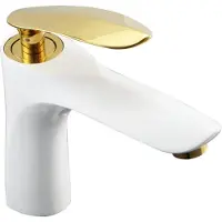 Mexen Mélangeur lavabo Lily blanc/or (73600-25)