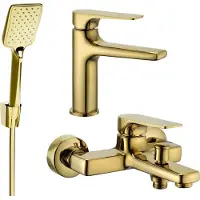 Mexen Lynx R62 Mélangeur lavabo et baignoire avec accessoires, or (745903R62-50)