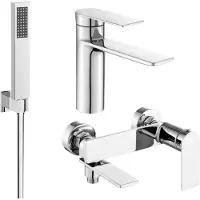 Mexen Zero SET Mélangeur lavabo + bain avec accessoires R02, chromé (71103R02-00)
