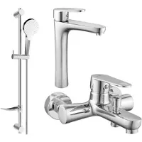 Mexen Kama DF05 Ensemble de mitigeurs de lavabo et de baignoire avec accessoires, chrome (72513DF05-00)