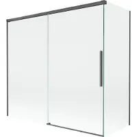 Mexen Rox Paroi de douche, 2 panneaux coulissants 170 + 75 x 150 cm, transparent, gris foncé brossé - 8C9-170-075-66-00