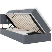 vidaXL Lit avec rangement et tête de lit Gris foncé 90 x 200 cm Velours