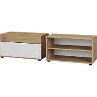 Vicco Armoire de salon Berno Chêne doré/blanc 2 pièces, Model 55478