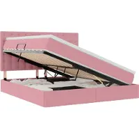 vidaXL Lit de rangement avec matelas rose 180 x 200 cm velours
