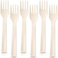 Orion | Fourchettes - Plastique - Set de 6 - Beige - Idéal pour les événements et les fêtes - SANDY