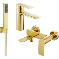 Mexen Zero SET Mélangeur lavabo + bain avec accessoires R02, or (71103R02-50)