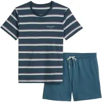 Marc O'Polo Pyjama court ' Mix N Match ' crème / bleu foncé / rouge