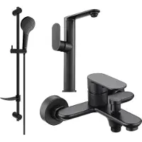 Mexen Milo DF05 ensemble de baignoire, Noir - 713153DF05-70