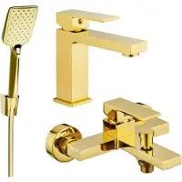 Mexen Uno R62 Mélangeur lavabo et baignoire avec accessoires, or (71403R62-50)