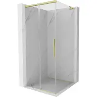 Mexen Rox L cabine de douche coulissante 95 x 95 cm, transparent, or brossé - 8C2L-095-095-55-00