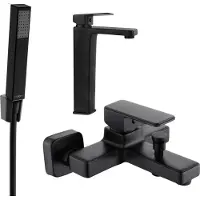 Mexen Cetus R77 Mélangeur lavabo et baignoire avec accessoires, noir (744313R77-70)
