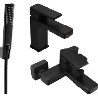 Mexen Mino R72 SET Mélangeur lavabo + bain avec accessoires, noir (72403R72-70)