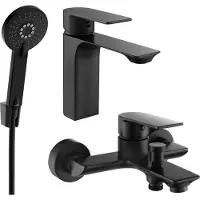 Mexen Alexa SET Mélangeur lavabo + bain avec accessoires R40, noir (71203R40-70)