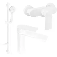 Mexen Royo DF40 Ensemble de mitigeurs de lavabo et de douche avec accessoires, blanc (72204DF40-20)