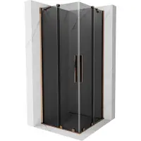 Mexen Velar Duo cabine de douche coulissante 90 x 90 cm, graphite, or rose - 871-090-090-42-60