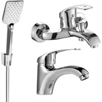 Mexen Fabia R62 Ensemble de mitigeurs de lavabo et de baignoire avec accessoires, chrome (746503R62-00)