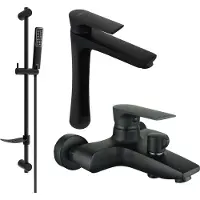 Mexen Axel DF72 SET Mélangeur bain et lavabo, noir (73813DF72-70)