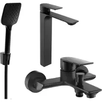 Mexen Alexa SET Mélangeur lavabo + bain avec accessoires R62, noir (71213R62-70)