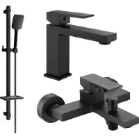 Mexen Uno DQ62 Mélangeur lavabo et baignoire avec accessoires, noir (71403DQ62-70)