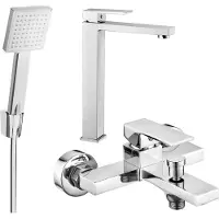 Mexen Uno R45 Mélangeur lavabo et baignoire avec accessoires, chrome (71413R45-00)