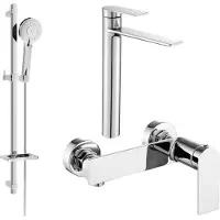 Mexen Zero SET Mélangeur lavabo + bain avec accessoires DQ40, chromé (71114DQ40-00)