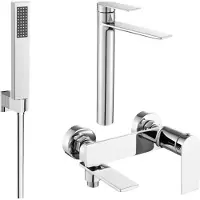 Mexen Zero SET Mélangeur lavabo + bain avec accessoires R02, chromé (71113R02-00)