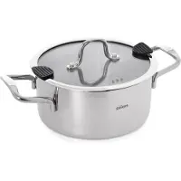 Orion | Mijoteuse avec couvercle en verre - 20 cm - 3 l - Marmite en acier inoxydable - Adapté à l'induction - Lavable au lave-vaisselle - VENICE