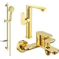 Mexen Milo DF40 Mélangeur lavabo et baignoire avec accessoires, or (713153DF40-50)