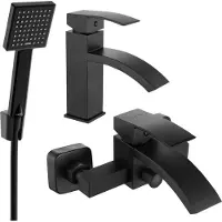 Mexen Ensemble de baignoire Libra R45, Noir - 745103R45-70