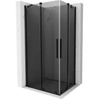 Mexen Velar Duo cabine de douche coulissante 90 x 80 cm, graphite, noire - 871-090-080-42-70