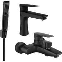 Mexen Axel R72 SET Mélangeur bain et lavabo, noir (73803R72-70)