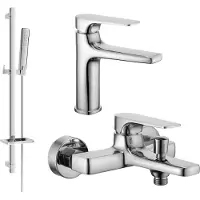 Mexen Lynx DQ72 Mélangeur lavabo et baignoire avec accessoires, chrome (745903DQ72-00)