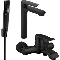 Mexen Pecos R72 Mélangeur lavabo et baignoire avec accessoires, noir (72713R72-70)