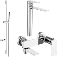 Mexen Zero SET Mélangeur lavabo + bain avec accessoires DS70, chromé (7113DS70-00)