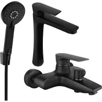 Mexen Axel R40 SET mitigeur bain et lavabo, noir (73813R40-70)