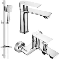 Mexen Royo DQ45 Ensemble de mitigeurs de lavabo et de baignoire avec accessoires, chrome (72203DQ45-00)