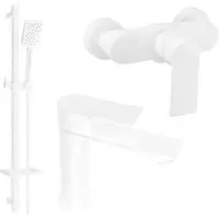 Mexen Royo DQ62 Ensemble de mitigeurs de lavabo et de douche avec accessoires, blanc (72204DQ62-20)