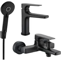 Mexen Lynx R40 SET mitigeur lavabo et baignoire avec accessoires, noir (745903R40-70)