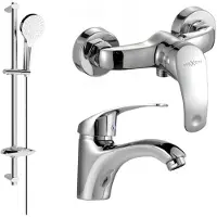 Mexen Fabia DB05 Ensemble de mitigeurs de lavabo et de douche avec accessoires, chrome (746504DB05-00)