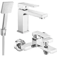 Mexen Uno R45 Mélangeur lavabo et baignoire avec accessoires, chrome (71403R45-00)
