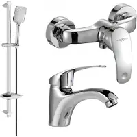 Mexen Fabia DB62 Ensemble de mitigeurs de lavabo et de douche avec accessoires, chrome (746504DB62-00)