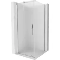 Mexen Velar paroi de douche coulissante 90 x 90 cm, verre laiteux, chrome - 871-090-090-31-01