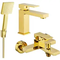 Mexen Uno R45 Mélangeur lavabo et baignoire avec accessoires, or (71403R45-50)