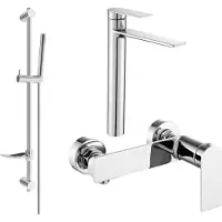 Mexen Zero SET Mélangeur lavabo + bain avec accessoires DF70, chromé (71114DF70-00)