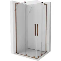 Mexen Velar L Duo Cabine de douche Porte coulissante 100 x 90 cm, transparente, or rose - 871-100-090-02-03-60