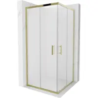 Mexen Cabine de douche carrée Rio 90 x 90 cm, motif Rhinestone, Or - 860-090-090-50-30