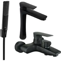 Mexen Axel R72 SET Mélangeur bain et lavabo, noir (73813R72-70)