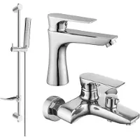 Mexen Axel DF72 Mélangeur lavabo et baignoire avec accessoires, chrome (73803DF72-00)