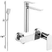Mexen Zero SET Mélangeur lavabo + bain avec accessoires DS62, chromé (71114DS62-00)