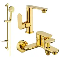 Mexen Milo DF40 Mélangeur lavabo et baignoire avec accessoires, or (713053DF40-50)